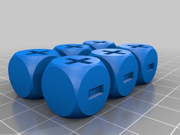 ensemble de 6 sort dés cr-10s d6 rpg 3D print model - Mito3D