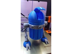 trash walker lid dome mechanical toys 3d print model - Mito3D