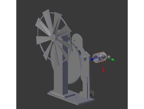 moinho de vento homem animação arte 3d print model - Mito3D