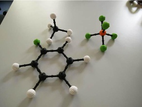 braille molek&uumll-baukasten di apprendimento ciechi chemie la chimica modello molecolare molekl ipovedenti 3d print model - Mito3D