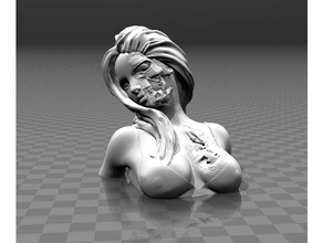 t800 menina busto pessoas A impressão 3d a arte legal engraçado de decisão robô escultura terminator brinquedo 3d print model - Mito3D