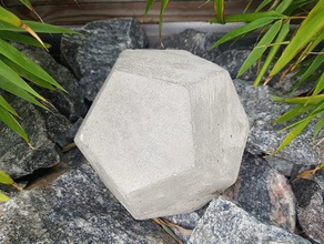 dodecahedron concrete mold sculptures garden hexagon ornament 3d print model - Mito3D