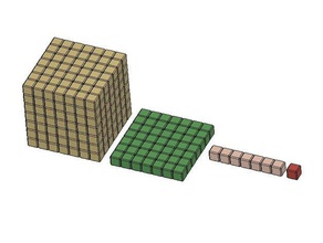 da base de dados sete blocos senso numérico matemática arte 3d print model - Mito3D