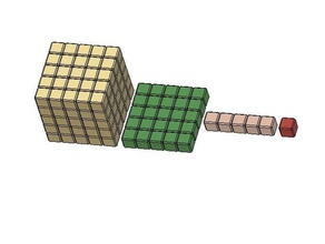 da base de dados cinco blocos senso numérico matemática arte 3d print model - Mito3D