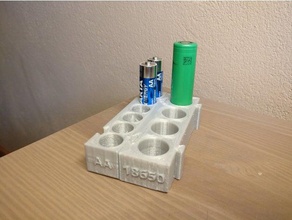 18650 batteria componibile titolare organizzazione box 3d print model - Mito3D