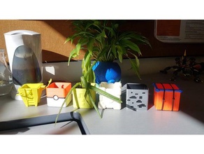 minecraft ore fioriera i contenitori fioriere vaso piante piantare in pentole video gioco giochi 3d print model - Mito3D