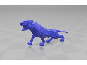 low-poly tigre animali low poly 3d print model - Mito3D