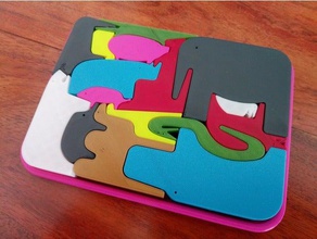 marco de animal puzzle rompecabezas 3d print model - Mito3D
