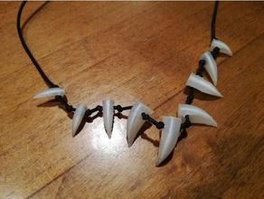 dinosaurio dientes collar joyería 3d print model - Mito3D