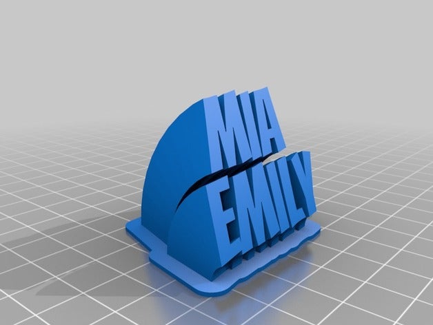 my customized sweeping 2-line name plate office 3D print model - Mito3D