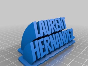 my customized sweeping 2-line name plate office 3d print model - Mito3D