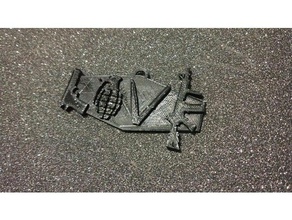 love guns keychain keychains dark 3d print model - Mito3D