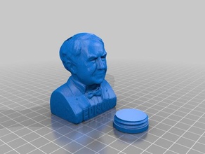 thomas edison busto banco brinquedos jogos moeda dinheiro 3d print model - Mito3D