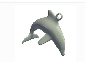 dolphine clave de la etiqueta llaveros 3d print model - Mito3D
