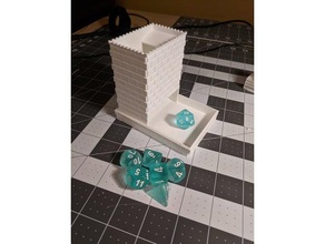 compact dice tower toys games dnd dungeons dragons small 3d print model - Mito3D
