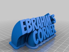 ebrahimscorner 2-Zeile name der Platte office angepasst 3d print model - Mito3D