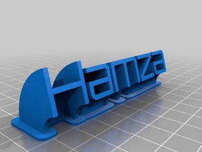 hamza sweeping name plate office customized 3d print model - Mito3D