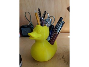 ducky organizer organization desk pen pencil rubber vase 3d print model - Mito3D