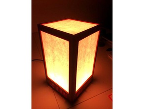 japanese lamp decor arduino led matrix organic paper wood 3d print model - Mito3D
