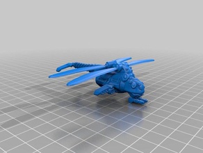 ground pounders hiver ornithopter 3d printing aircraft alien science fiction scifi sword stars vehicle 3d print model - Mito3D