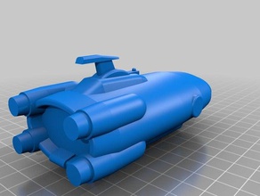 subnautica aurora simplifié des véhicules scifi simple starship 3d print model - Mito3D