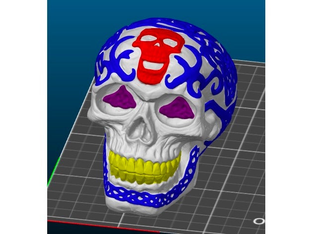 keltischer Schädel multi-extrusion Kreaturen mmu multicolor multiextrusion prusa 3D print model - Mito3D