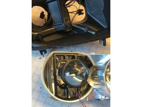 pre-lci 06-08 xenon projector bracket halogen headlights bmw vehicles automotive 3d print model - Mito3D