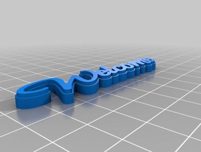 welcome text keychains customized 3d print model - Mito3D