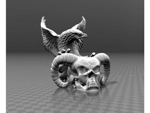 diavolo cranio aquila sculture Stampa 3d Stampante art gioco da tavolo cool creatura eagle in miniatura modello il tatuaggio giocattolo 3d print model - Mito3D
