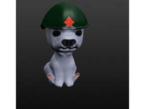 militar cão animais filhote de cachorro 3d print model - Mito3D