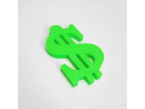 dollar sign necklace charm blingmoney hole chain accessories 3d print model - Mito3D