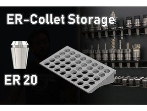din-rail storage er20 collets tool holders boxes 3d print model - Mito3D