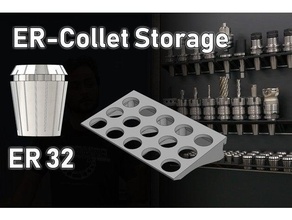 din-rail storage er32 collets tool holders boxes 3d print model - Mito3D