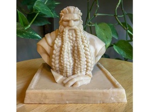 honra anão esculturas barba a trança do busto estátua zbrush 3d print model - Mito3D