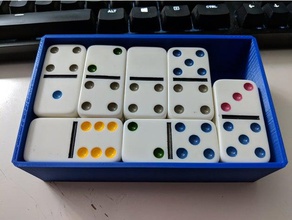 duplo seis domino armazenamento de caixa v1 jogos dominó tampa 3d print model - Mito3D