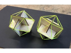 icosahedron string math lasercut platonic solid 3d print model - Mito3D