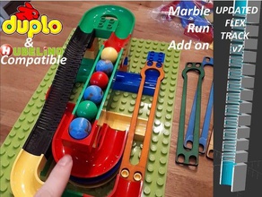 hubelino duplo-kompatible Kugelbahn-Elemente - Spielzeug Spiel Zubehör flex flexibel lego Marmor-flex-gleis Murmeln Marmor-track Holz 3d print model - Mito3D