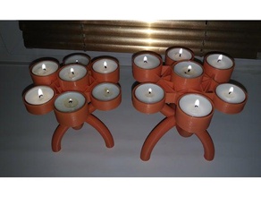 tripod-heptode tealights holders decor candleholder candle holder tealight 3d print model - Mito3D