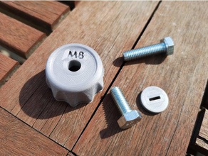 bouton serrage m8 avec capuchon hand tools bolts boulon boutons button crou outils tightening 3d print model - Mito3D