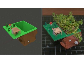 forest home planter outdoor garden cabin low poly 3d print model - Mito3D