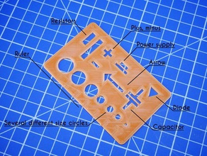 elektronik sembolleri kartı mühendislik elektrik okul şablon 3d print model - Mito3D