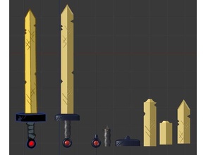 il tempo di avventura spada d'oro oggetti scena lama finn wepon 3d print model - Mito3D