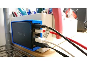 tronsmart u5pta 54w usb charger case wall mount gadgets 3d print model - Mito3D