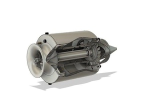 model jet engine static including cutout diy gas turbine turbojet 3d print model - Mito3D