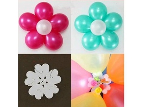 balloon flower clip hobby baby shower birthday decoration part party 3d print model - Mito3D