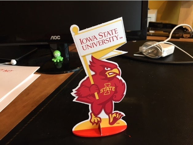 base iowa state cyclone flat cy other cyclones iowastate 3D print model - Mito3D