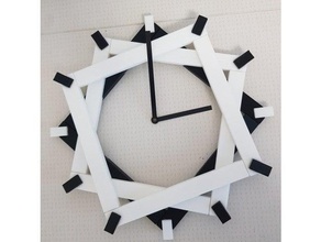 reloj cuadrado de los hogares la cara del geométricas geometría dash tiempo pared 3d print model - Mito3D
