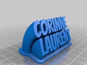 my customized sweeping 2-line name plate office 3d print model - Mito3D