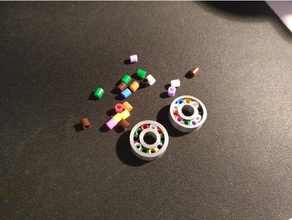 rodamiento 608 cuentas pyssla de ikea planchado hama beads partes cojinete hack rolly toys 3d print model - Mito3D