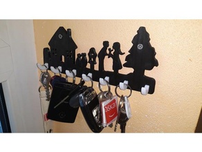 parete portachiavi dolce organizzazione carino le chiavi amore organizzatore dolci gancio a montaggio 3d print model - Mito3D